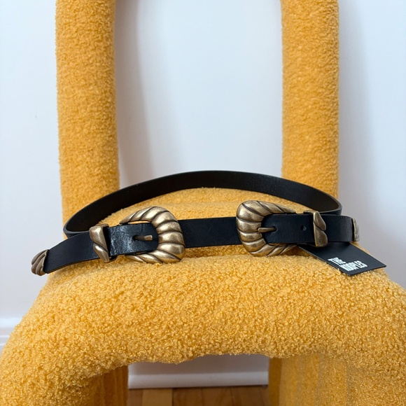 The kooples double buckle leather belt - Picture 2 of 7